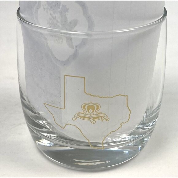2x CROWN ROYAL 3.25" Clear Branded Lowball Rocks Etched Texas Whisky GLASS EUC - Picture 2 of 4